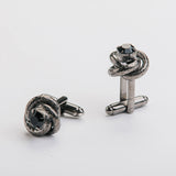 Gemelos "NODO" negros con piedra Swarovski®