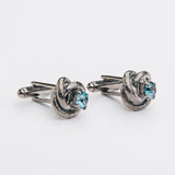 Gemelos "NODO" azules con piedra Swarovski®