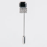 Combo "DOUBLE" gemelos + alfiler con piedra Swarovski®