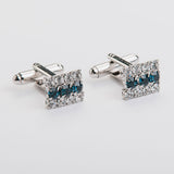 Combo "STRIPES" gemelos + alfiler con piedra Swarovski®