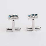Combo "STRIPES" gemelos + alfiler con piedra Swarovski®
