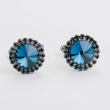 Combo "ROUND CROWN" gemelos + alfiler con piedra Swarovski®