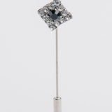 Combo "SQUARE" gemelos + alfiler con piedra Swarovski®