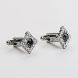 Combo "SQUARE" gemelos + alfiler con piedra Swarovski®