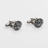 Gemelos negros "SHIELD" con piedras Swarovski®