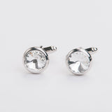 Gemelos de plata "ROUND" con piedra Swarovski®