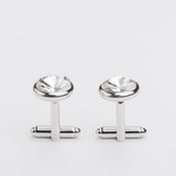 Gemelos de plata "ROUND" con piedra Swarovski®