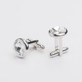 Gemelos de plata "ROUND" con piedra Swarovski®