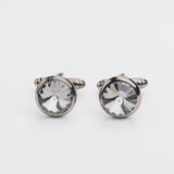 Gemelos "ROUND" de bronce con piedra Swarovski®