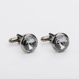 Gemelos "ROUND" de bronce con piedra Swarovski®