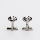 Gemelos "ROUND" de bronce con piedra Swarovski®