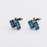 Gemelos y broche "BAGUETTE" con piedra Swarovski®
