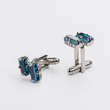 Gemelos y broche "BAGUETTE" con piedra Swarovski®