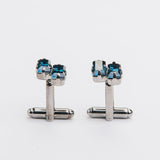 Gemelos y broche "BAGUETTE" con piedra Swarovski®
