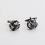 Gemelos negros "NODO" con piedra Swarovski®