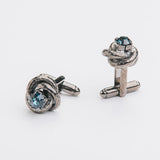 Gemelos azules "NODO" con piedra Swarovski®
