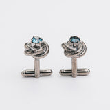 Gemelos azules "NODO" con piedra Swarovski®