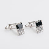 Combo gemelos "DOUBLE" + broche con piedra Swarovski®