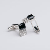 Combo gemelos "DOUBLE" + broche con piedra Swarovski®