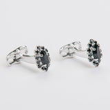 Gemelos y broche "O CROWN" con piedra Swarovski®