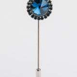 Gemelos + broche "ROUND CROWN" con piedra Swarovski®