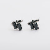 Gemelos y broche "BAGUETTE" con piedra Swarovski®