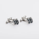 Gemelos y broche "BAGUETTE" con piedra Swarovski®