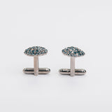 Gemelos azules "SHIELD" con piedra Swarovski®