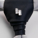 Gemelos y broche "BAGUETTE" con piedra Swarovski®