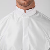 Camisa de sastre ROMA con cuello mandarín y tejido oblicuo