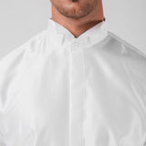 Camisa diplomática "MILANO" con tejido de trama oblicua