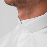 Camisa de sastre ROMA con cuello mandarín y tejido oblicuo