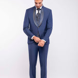 Traje con cuello mao "Royal Flame"