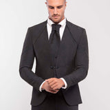 Traje con cuello mao "Silent Refinement"