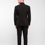 Traje con cuello mao "Black Enigma"