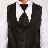Traje con cuello mao "Black Enigma"