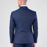 Traje de esmoquin con cuello chal azul marino